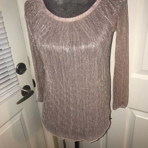 Sheer shimmery buckle blouse